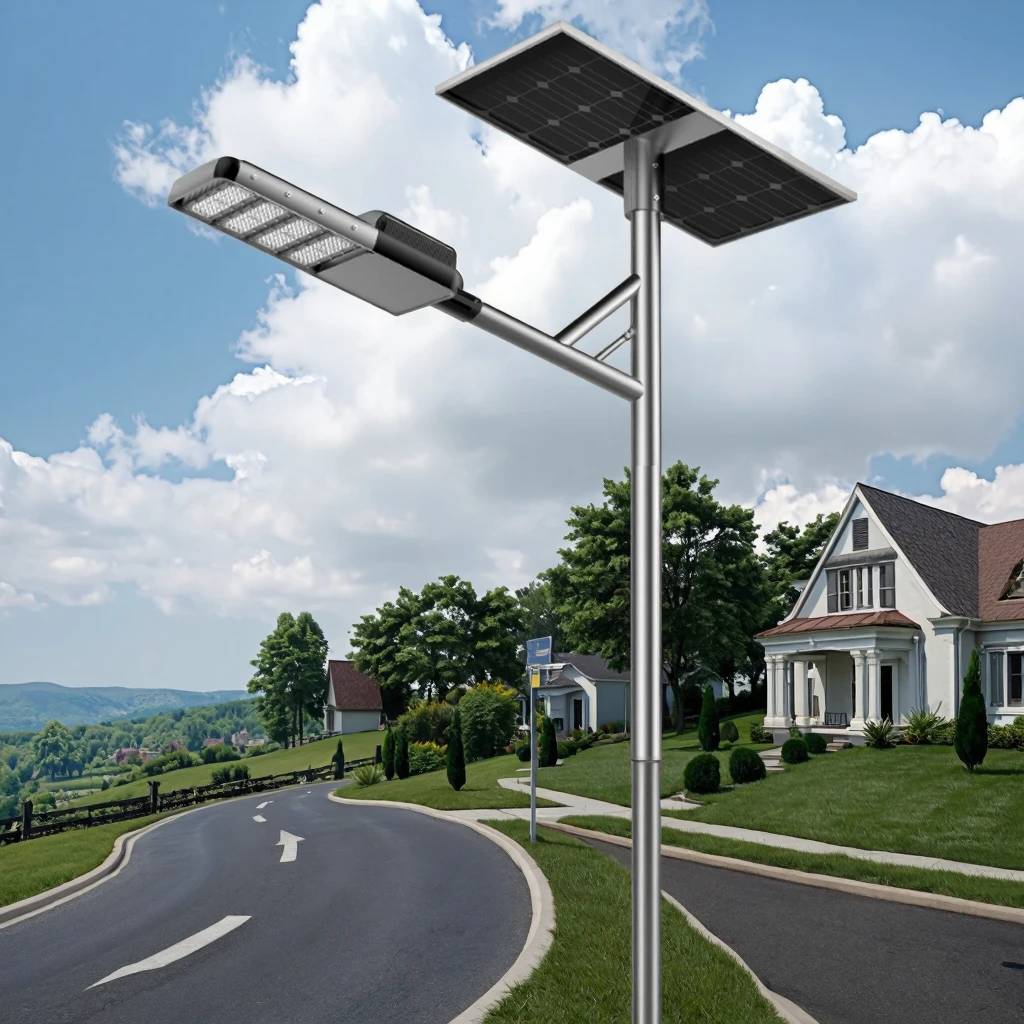 60W/100W/120W Commercial IP66 Solar LED Split Lamp Post Street Light with Motion Sensor for Outdoor Garden Use