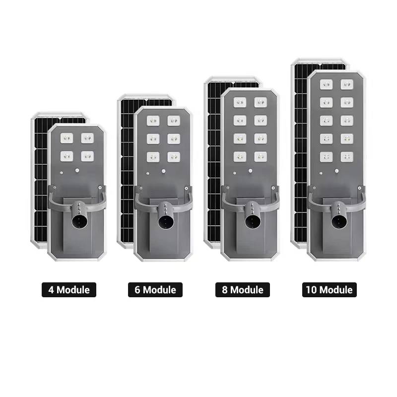 Aluminum Integrated Solar Powered Street Light Rechargeable Outdoor Road Solar Lighting Super Brightness Streetlights Head Solar