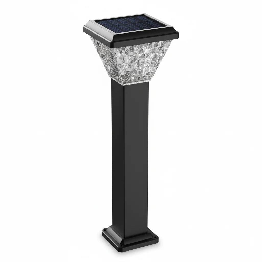 Modern Solar Lawn Light Square (Black) IP65 Waterproof LED Garden Outdoor 24-Key Remote Controller Courtyard Landscape Lighting